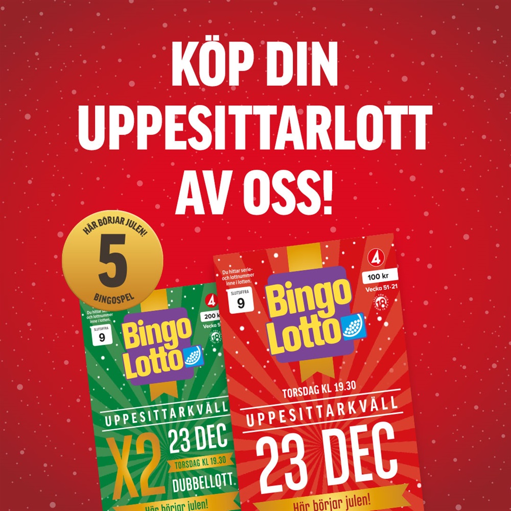 Bingolotter Uppesittarkvällen 23 December / Jonsereds IF - Svenskalag.se